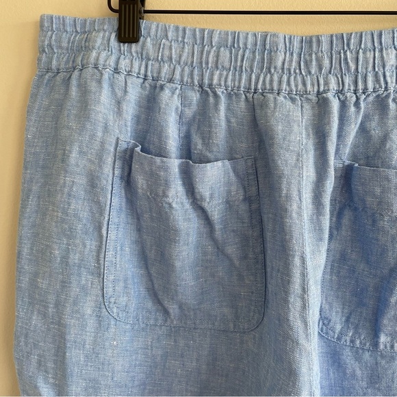 Talbots Women's 100% Linen Drawstring Pull On Pants Blue Size Large - Picture 3 of 14